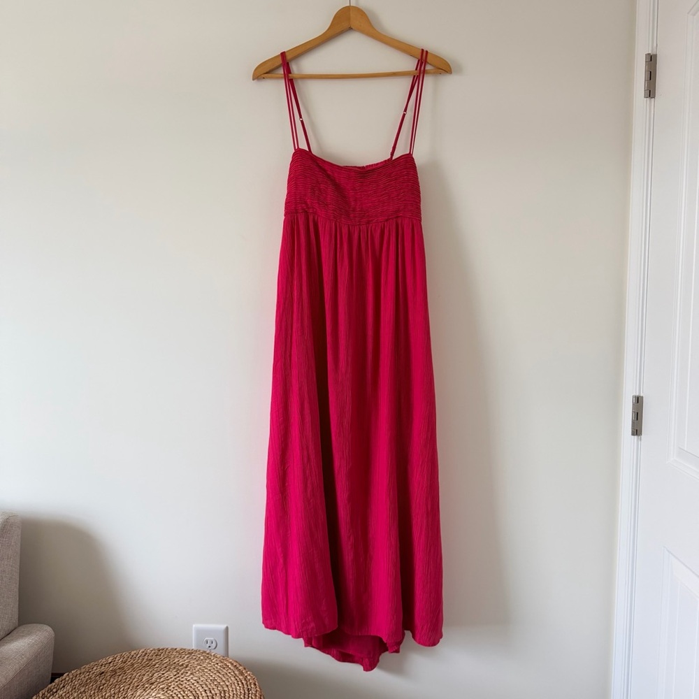 Abercrombie & Fitch Pink Crepe Midi Dress - Picture 5 of 10